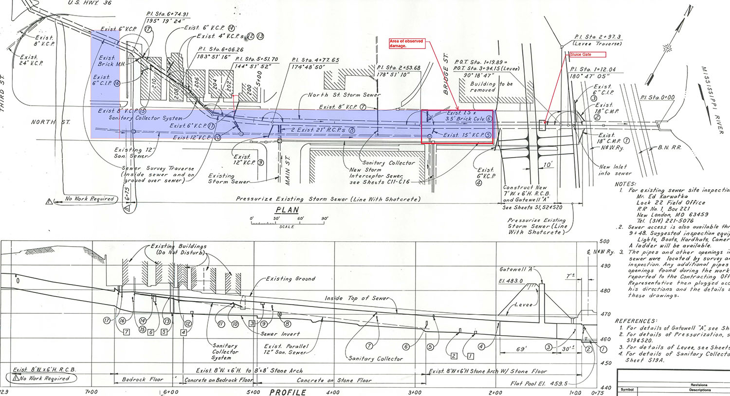 North Street storm sewer construction report